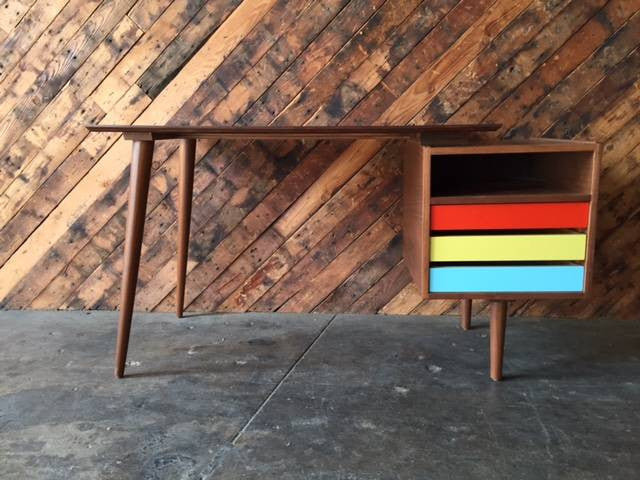 Mid Century Style Custom Walnut Desk