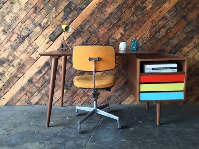 Mid Century Style Custom Walnut Desk