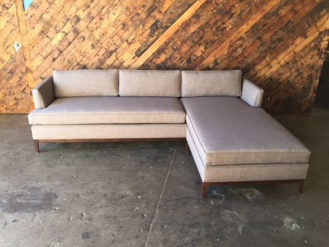 Mid Century Style Custom Reversible Sofa Chaise Lounge