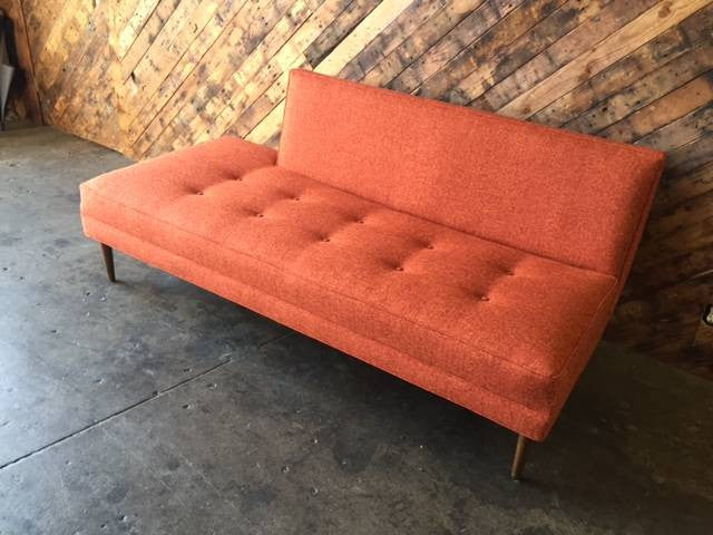 Mid Century Style Custom Day Bed Tweed Sofa