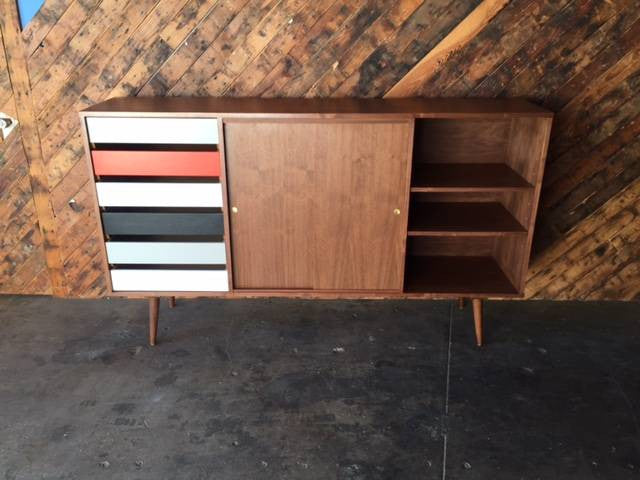 Mid Century Style Custom X Large Credenza with 6 drawers