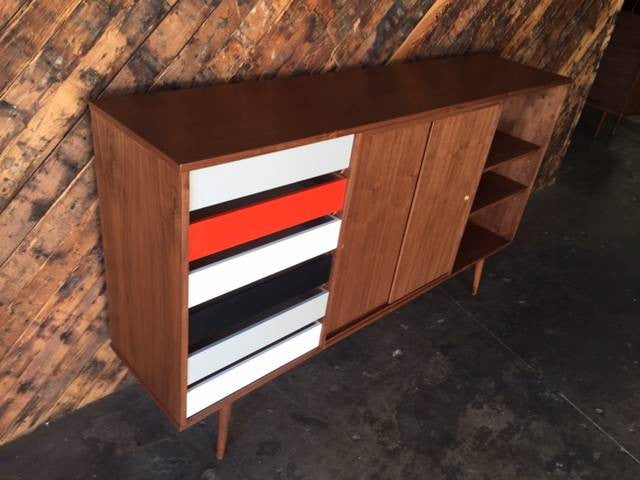 Mid Century Style Custom X Large Credenza with 6 drawers