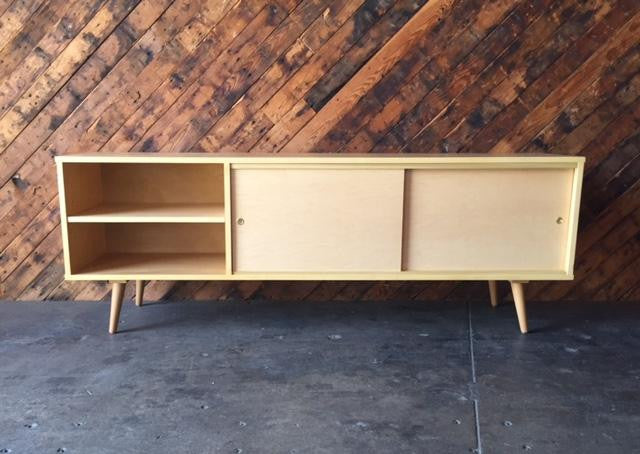 Custom Mid Century Style Maple Credenza