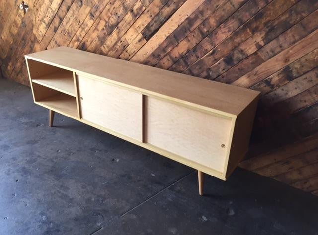 Custom Mid Century Style Maple Credenza