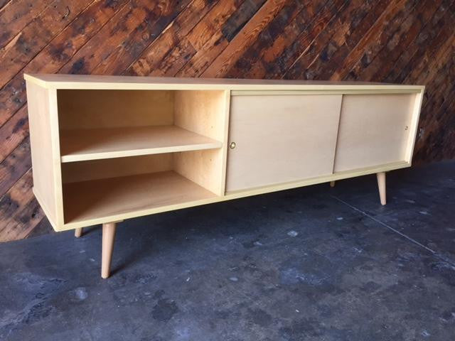 Custom Mid Century Style Maple Credenza
