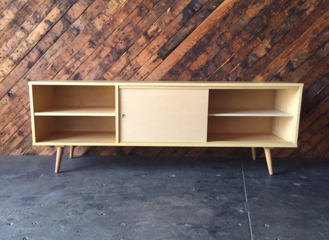 Custom Mid Century Style Maple Credenza