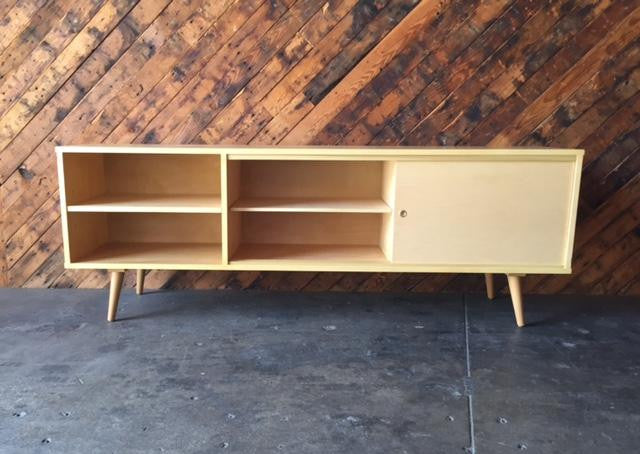 Custom Mid Century Style Maple Credenza