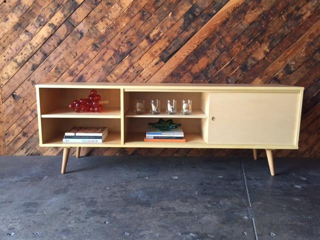 Custom Mid Century Style Maple Credenza