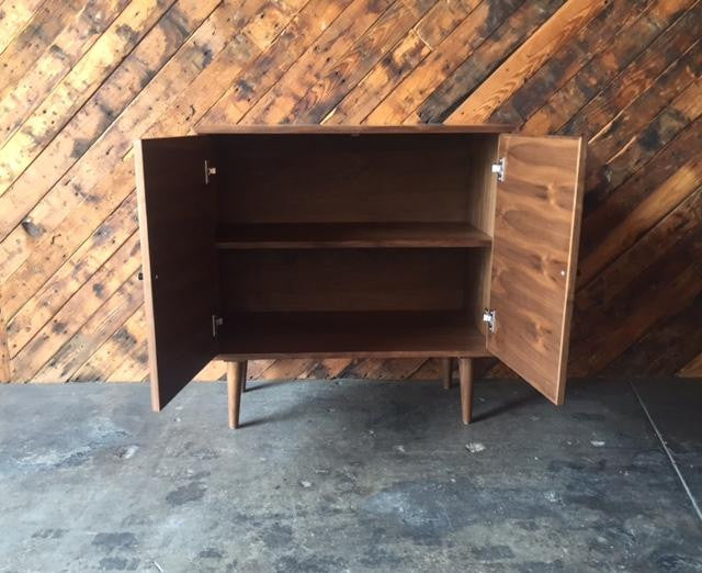 Custom Mid Century Style Walnut Cabinet