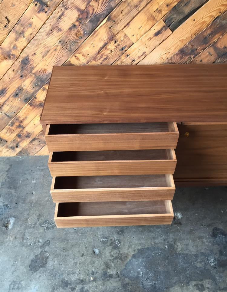 Mid Century Style Custom Walnut Credenza