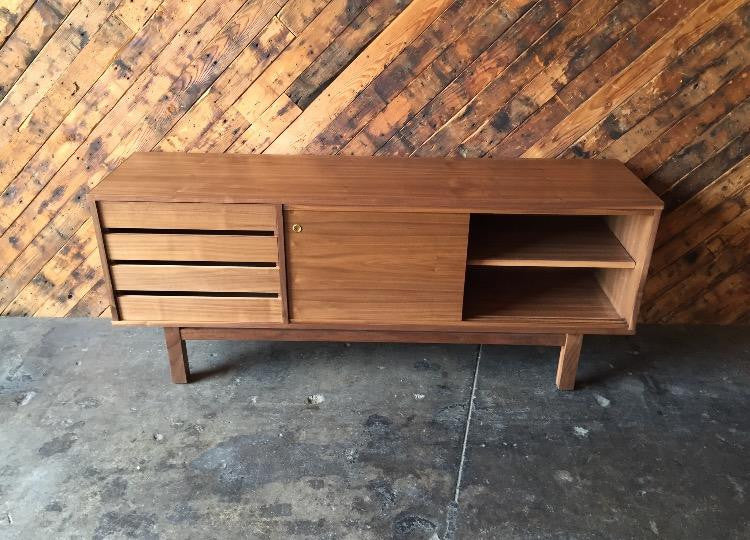 Mid Century Style Custom Walnut Credenza