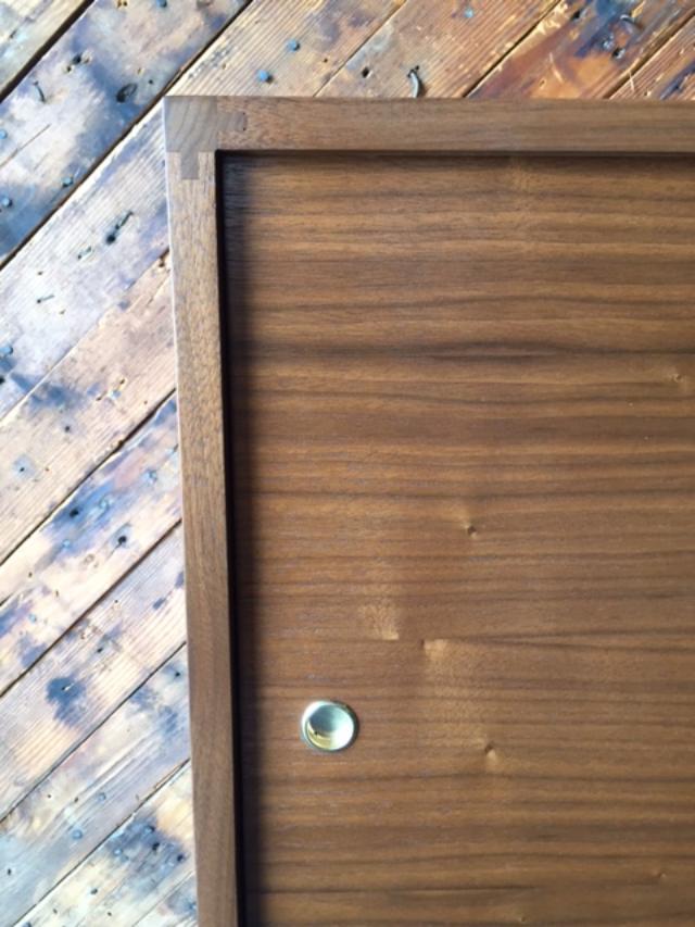 Custom Mid Century Style Walnut Sculpted Base Credenza
