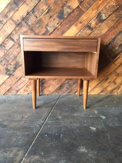 Mid Century Style Walnut Night Stand