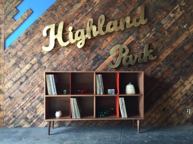 Custom Two Tiered Modern Record Cabinet Credenza, Mid Century Style