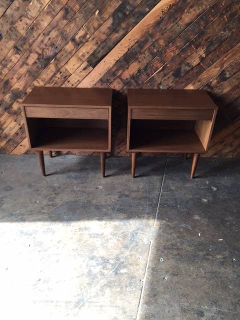 Custom Mid Century Style Extra Large Nightstands
