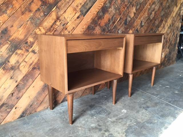 Custom Mid Century Style Extra Large Nightstands
