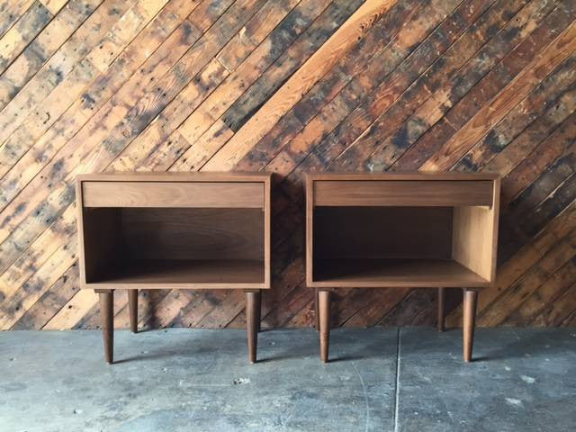 Custom Mid Century Style Extra Large Nightstands