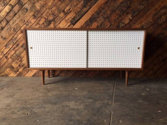 Mid Century Style Custom Perforated Credenza