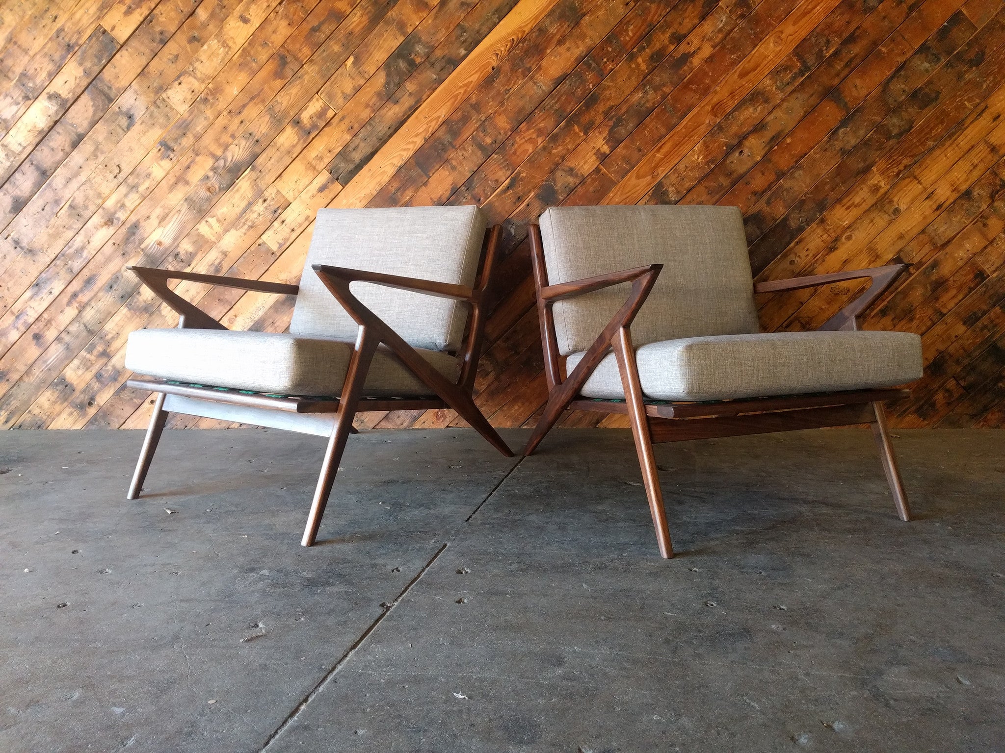 Mid Century Style Walnut Chairs