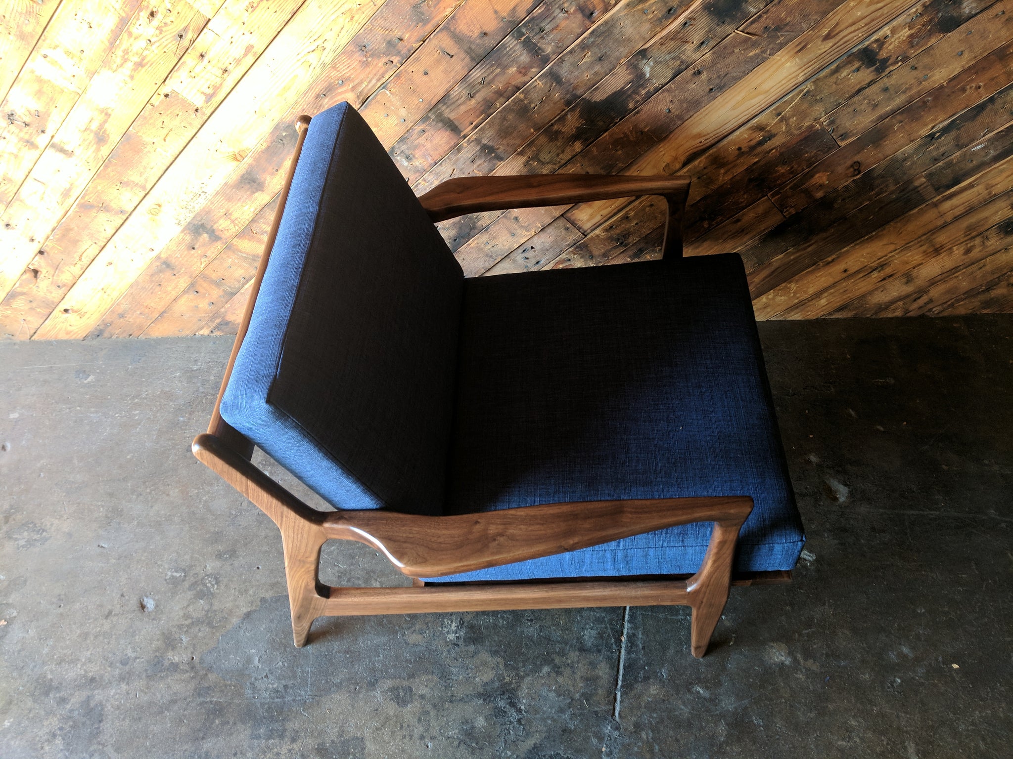 Mid Century Danish Style Walnut Lounge Chair