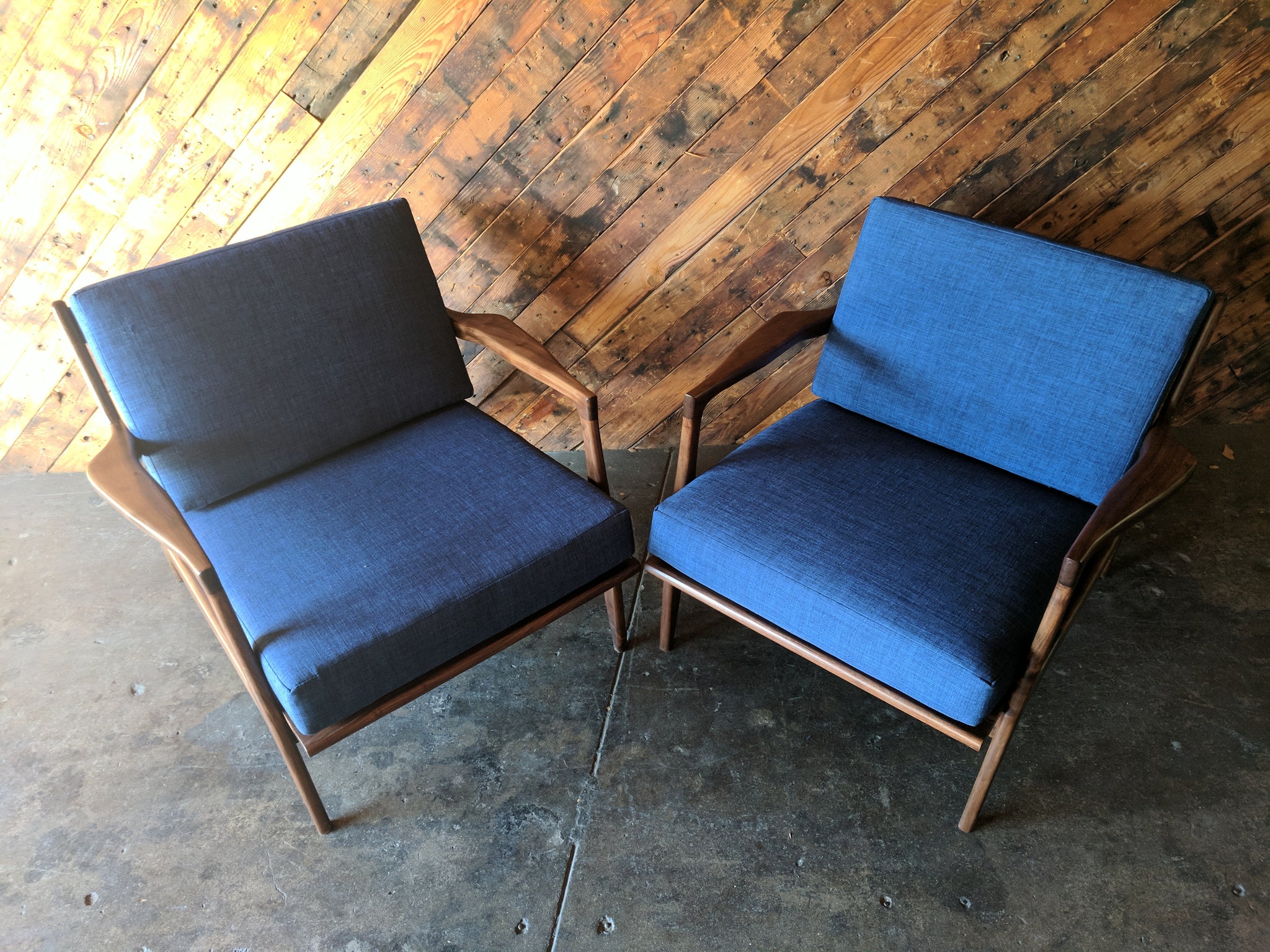Mid Century Danish Style Walnut Lounge Chair
