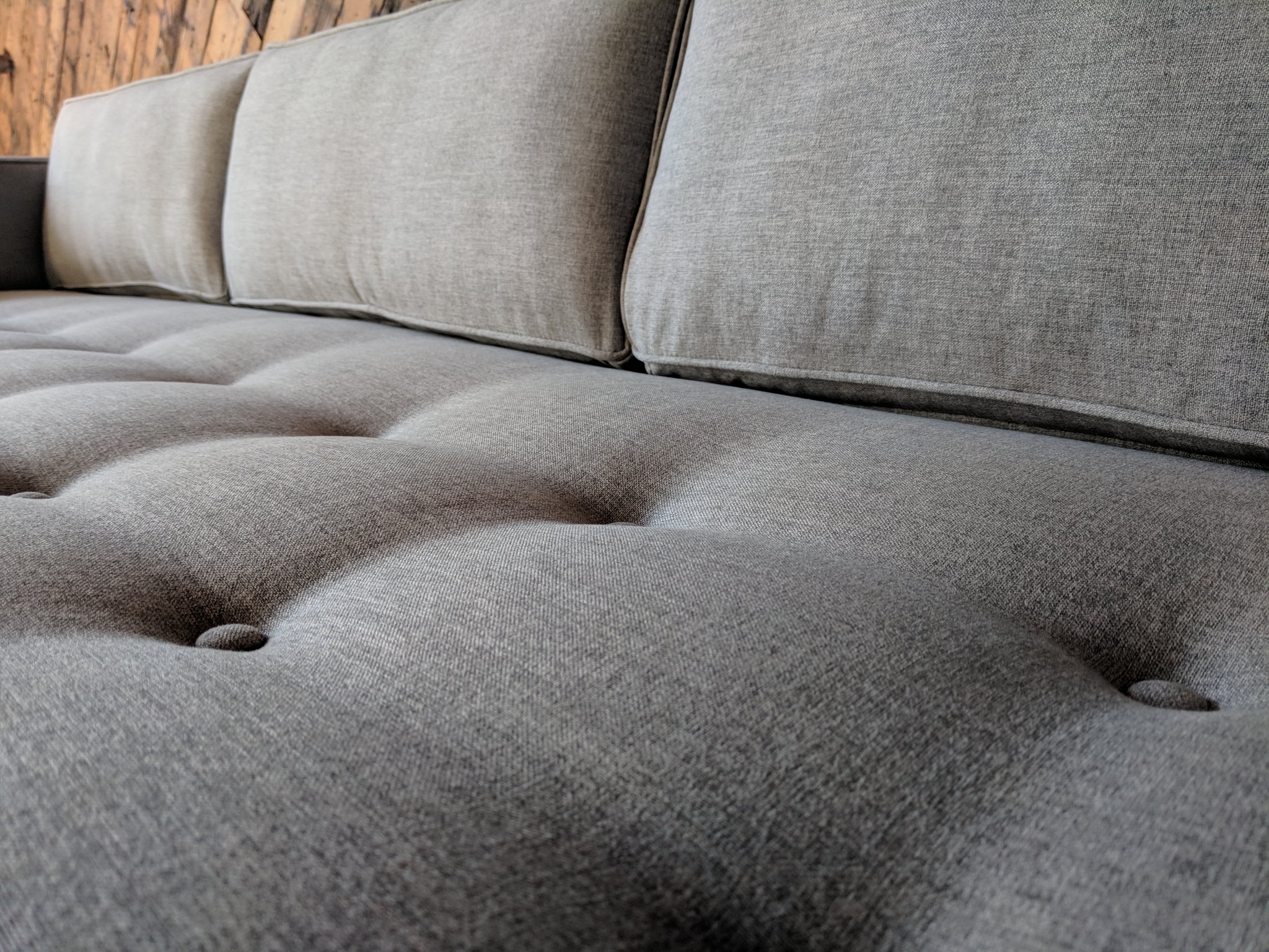 Mid Century Style  Light Gray Custom Sofa