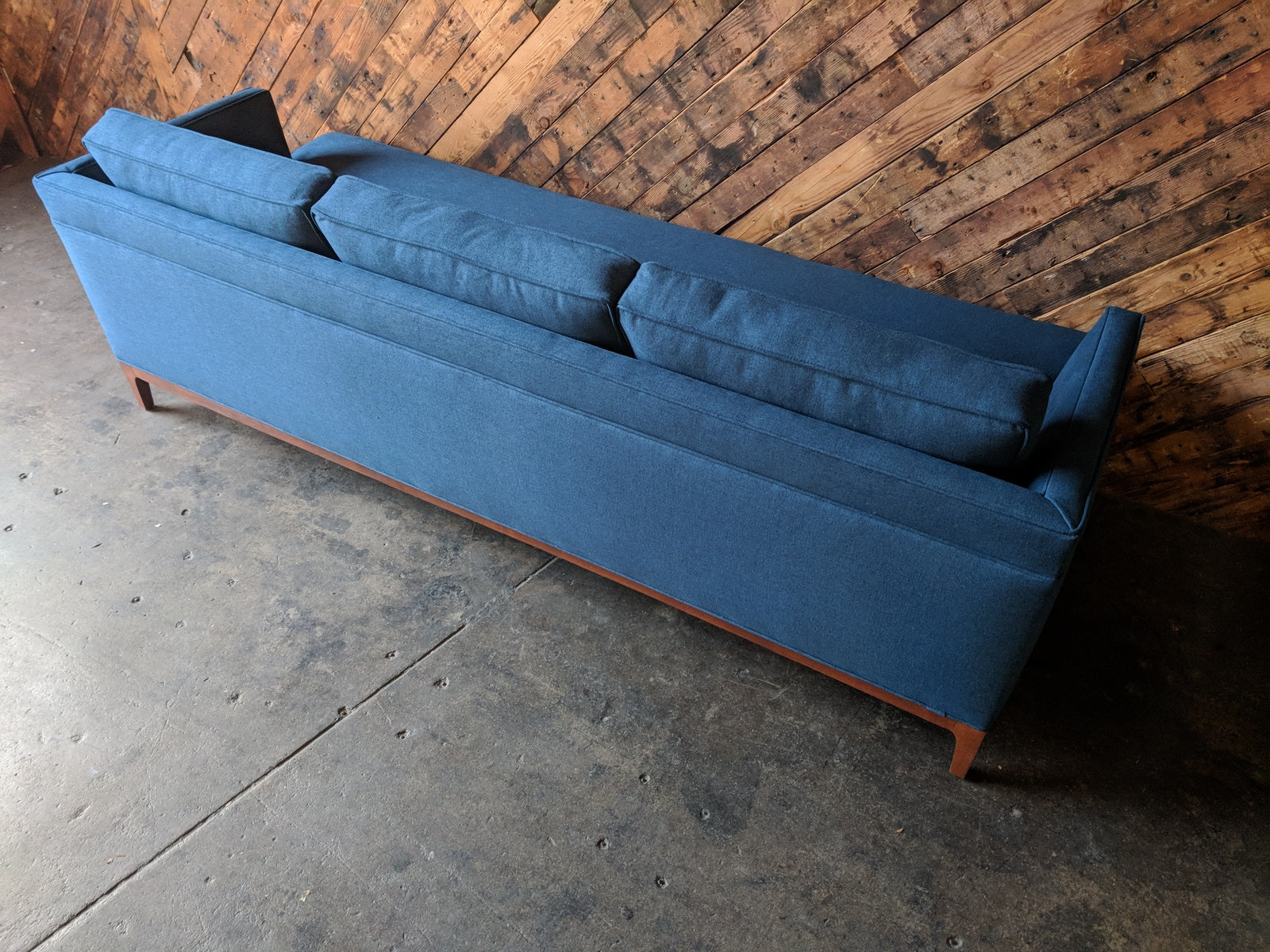Mid Century Style Custom Sofa in Deep Sea