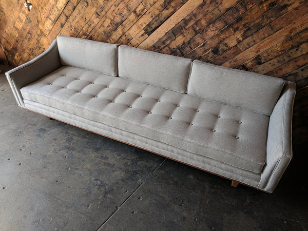 Mid Century Style Cream Sofa With Walnut Trim The Hunt Vintage   IMG 20180411 113855 Grande 