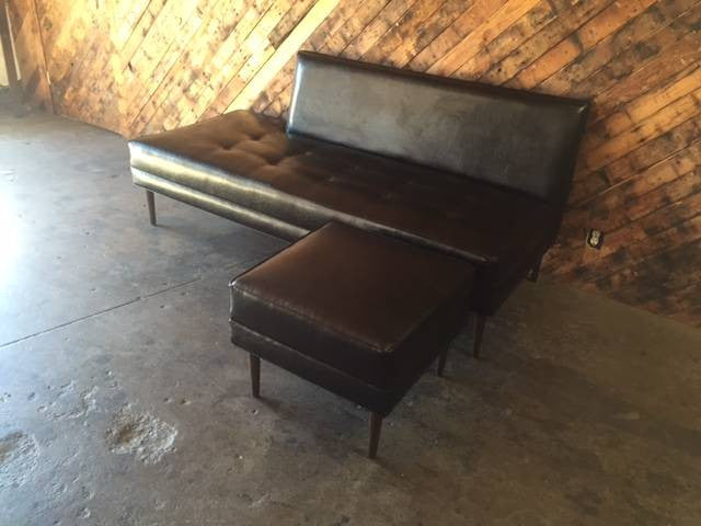 Mid Century Style Custom Day Bed Sofa with Ottoman
