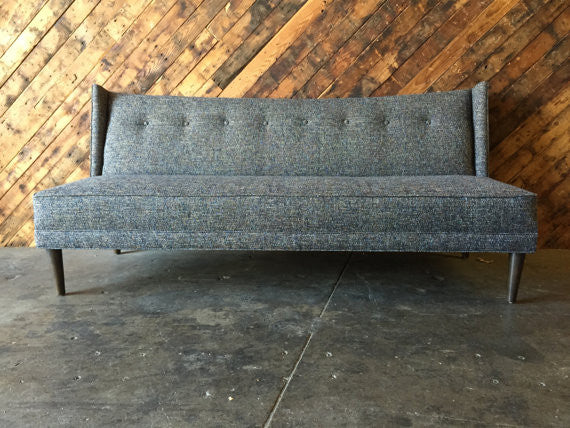 Mid-Century Style Custom Grey Sofa