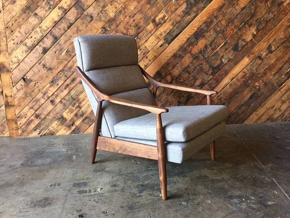 Custom Danish Mid Century Style Lounge Chair