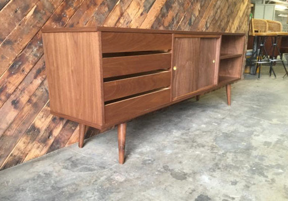 Incredible Mid Century Style Custom Media Console/ Credenza with 4 drawers