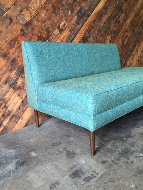 Mid Century Style Custom Turquoise Day Bed Sofa