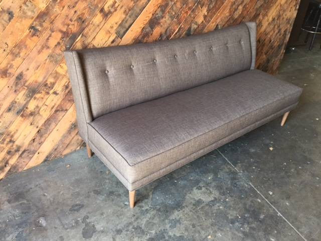 Mid Century Style Custom Grey Brown Sofa