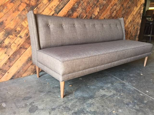 Mid Century Style Custom Grey Brown Sofa